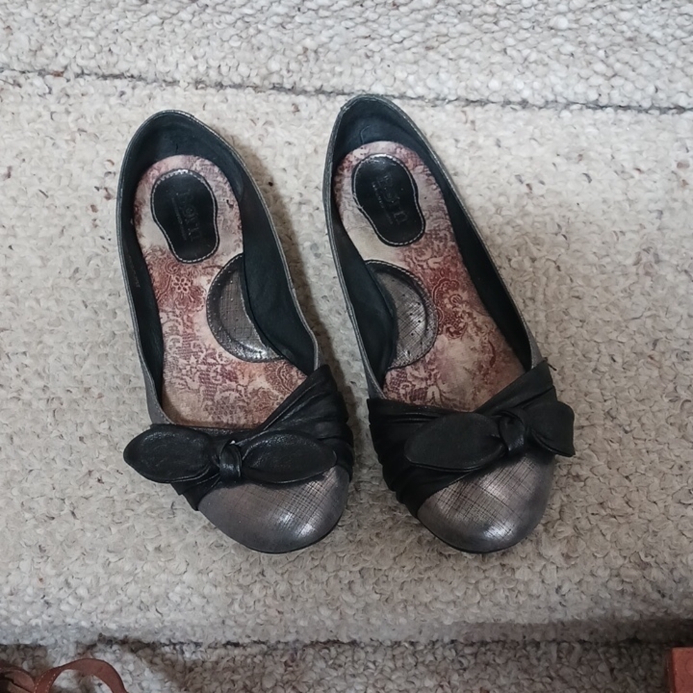 Born Black Silver Soft Leather Loafers
